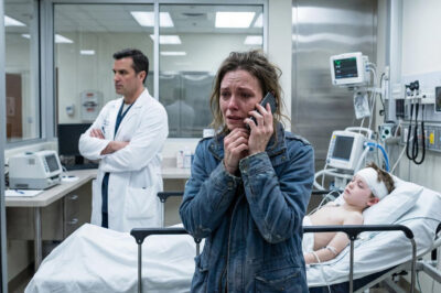 My wife called from the hospital, her voice breaking through tears: “They… they refused to operate on our son. They said his condition is too severe.” I gripped the phone tightly. “Who’s in charge of his case?” She told me the doctor’s name, her voice shaking. I said only one sentence: “Don’t hang up. Five minutes.” I didn’t call an ambulance. I called the hospital director directly. Five minutes later, the entire medical team rushed into the emergency room—and their attitude changed completely.