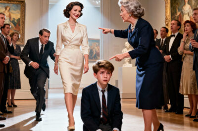 At the gala, my aunt pointed at my son and shouted in front of everyone, “He’s not qualified to be here. Go wait outside in the lobby!” My son lowered his head, his eyes turning red. I stayed calm, walked up beside her, and smiled lightly. “Are you sure about that?” Before she could understand, the manager hurried over and bowed. “Ma’am… the gallery has been fully prepared according to your instructions.” My aunt’s face instantly went pale.