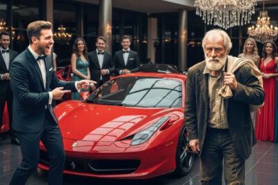 “I’LL GIVE YOU MY FERRARI IF YOU START IT!” THE MILLIONAIRE HUMILIATED THE HUNGRY OLD MAN AND THE END SILENCED THEM
