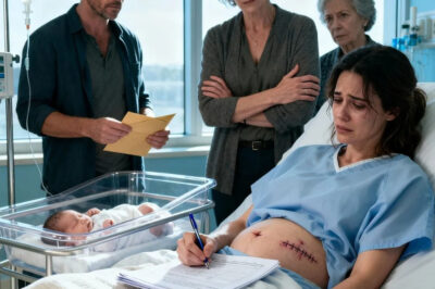 Still shaking from labor, I watched my husband walk in with another woman—while his mother slipped him an envelope and whispered something that shattered me.