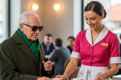 NO ONE WANTED TO SERVE THE BLIND ELDERLY MAN AT THE CAFETERIA… UNTIL THE WAITRESS DISCOVERED WHO HE WAS…