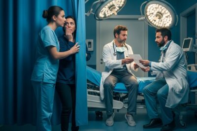 I rushed to see my husband in the operating room. Suddenly, a nurse whispered to me, “Quick, ma’am, hide and trust me! It’s a trap!” And ten minutes later… I froze when I saw him. It turns out he…