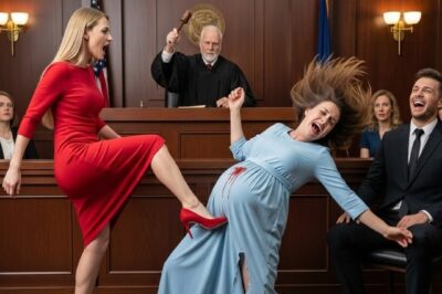 The mistress kicks the pregnant wife during the trial — the millionaire doesn’t know the judge is his father.