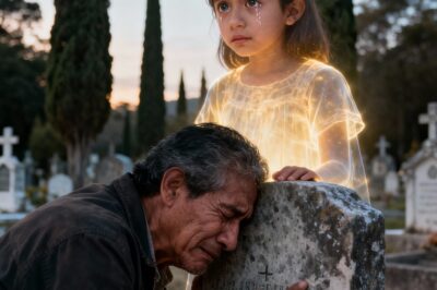 I was hugging my daughter’s grave when I heard a whisper: “Dad… they’re already talking about your funeral.”