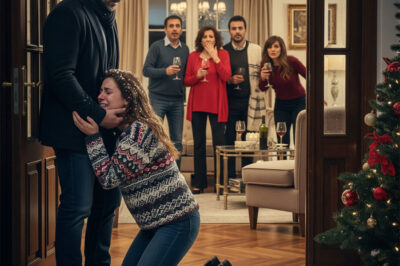 I arrived unannounced at Christmas, but nothing prepared me for seeing her there, shivering in the snow, abandoned by her own husband’s family. I took her in my arms while inside everyone laughed in front of the fireplace. I pushed open the door, silence fell abruptly, and I said, my voice as cold as night, “I won’t allow this again.” And then… everything exploded.