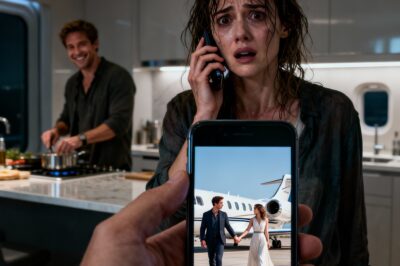 My sister, an airline pilot, called me. “I need to ask you something strange. Your husband… is he home right now?” “Yes,” I replied, “he’s sitting in the living room.” Her voice dropped to a whisper. “That can’t be true. Because I’m watching him with another woman right now. They just boarded my flight to Paris.” Just then, I heard the door open behind me.