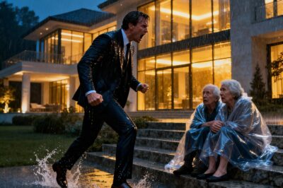 Millionaire arrives unexpectedly at the house he gifted his parents and finds them living on the street, in the rain…