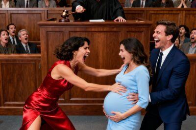 The Mistress kicks the pregnant wife during the trial, and the millionaire has no idea that the judge is actually her father.
