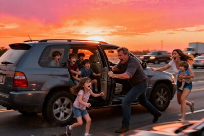 All the kids were screaming in the car, laughing and fighting, when my father suddenly yelled, “Keep it down. I need to focus.” My mother tried to calm them, but no one listened. Furious, my dad slammed the brakes in the middle of the highway. Before I could react, he grabbed my seven-year-old daughter, dragged her out, and kicked her onto the road. I screamed, “What are you doing? She’s just a kid.” My sister rushed to grab her own children, and my parents said coldly, “Don’t worry, honey. We’d never do this to yours.” My sister snapped, “Stay away from me,” which only enraged them more. As my daughter ran toward me, my parents shoved us both onto the road and drove off. A car hit us moments later. When I woke up in the hospital, my husband was beside me. After hearing everything, he made sure my parents were left in absolute ruins.