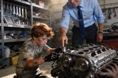 “If you fix this engine, I’ll give you my job,” the boss said mockingly, without imagining who the boy really was…