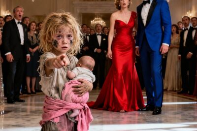 A multi-millionaire was celebrating his engagement… until a homeless girl burst into the party with a baby in her arms and pointed at the bride, leaving the entire room frozen…